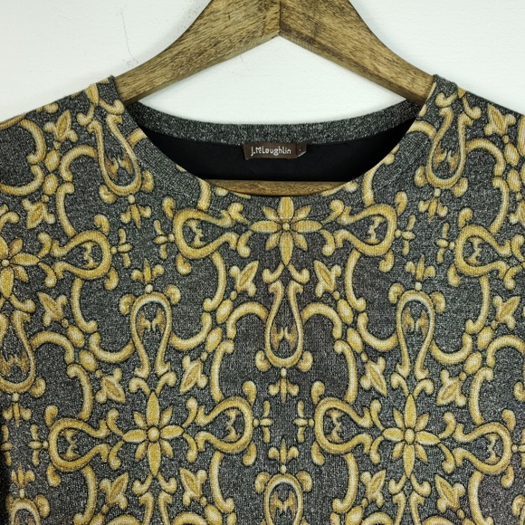 J. McLaughlin Shimmer 3/4 Sleeve Floral Dress - Picture 2 of 7